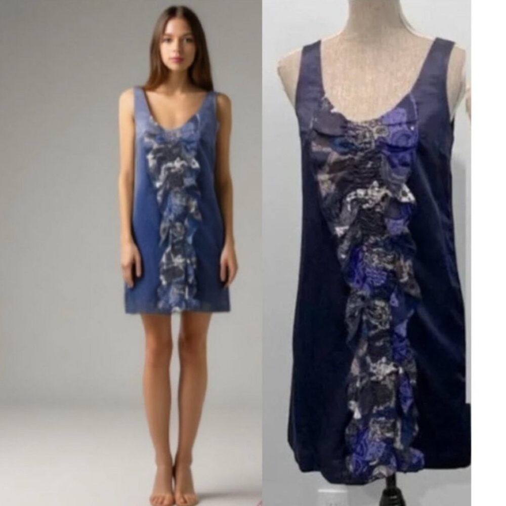 Club Monaco Blue Silk Sleeveless dress size 4